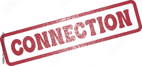 Connection word distressed rubber stamp symbolizing relationship building and linked ideas