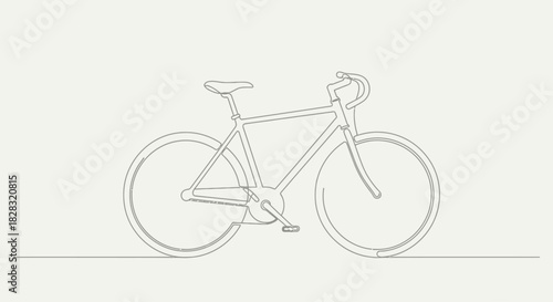 Elegant minimalist continuous line drawing of a bicycle offering a sleek design aesthetic