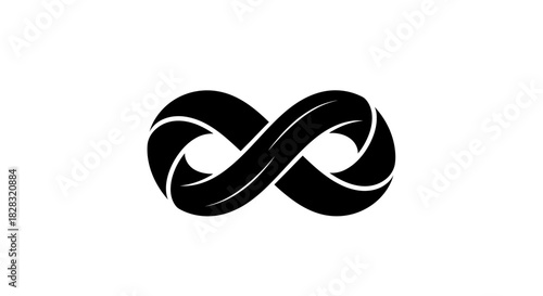 Elegant infinity symbol design with sleek black lines representing endless possibilities