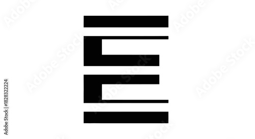 Abstract geometrical shape composed of black lines on a white background creating a minimalistic