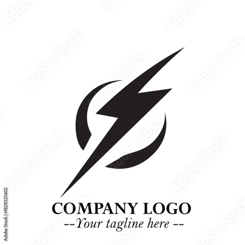 Sleek Electrical Logo Symbol on a Clean White Background for Modern Branding Design Elements Art