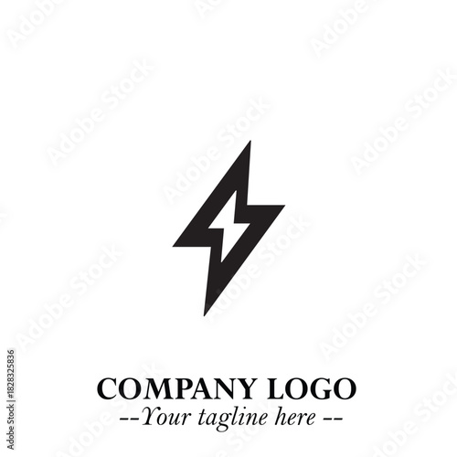 Sleek Electrical Logo Symbol on a Clean White Background for Modern Branding Design Elements Art