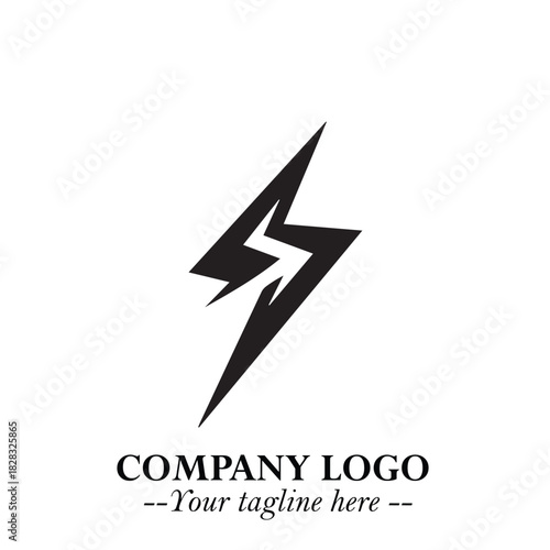 Sleek Electrical Logo Symbol on a Clean White Background for Modern Branding Design Elements Art
