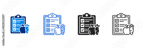 Healthy Diet Icon Set Multiple Style Vector Illustration 