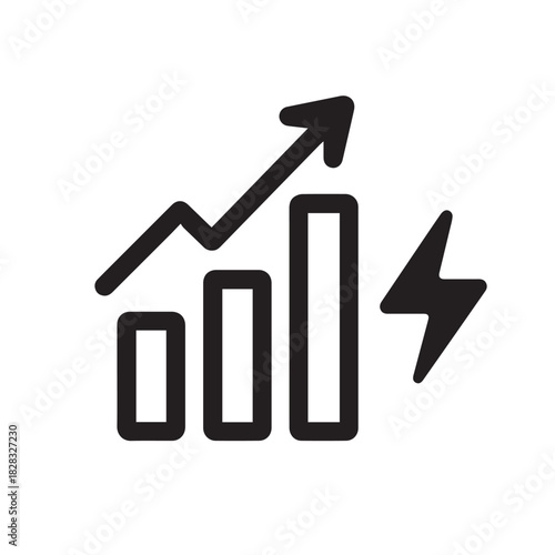 Energy Consumption Indicator Icon, Electric Vehicle Dashboard Icon.