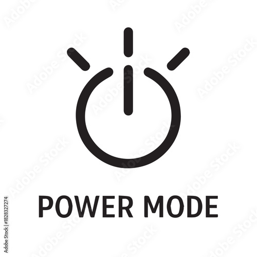 Power Mode Indicator Icon, Vehicle Dashboard Mode Selection Symbol