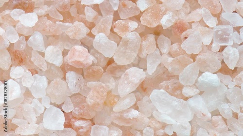 Closeup view of Himalayan salt crystals. Natural rock salt