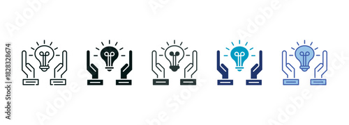 Solution Icon Set Consisting of Multiple Styles Vector Illustration