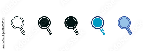 Search Icon Set Consisting of Multiple Styles Vector Illustration