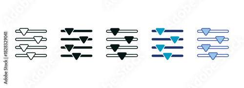 Slide Icon Set Consisting of Multiple Styles Vector Illustration