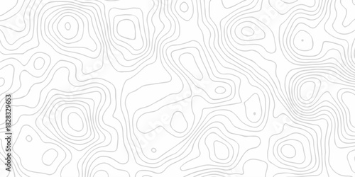 white topography map geography relief diagram texture design. Topography white background and black line world map texture design. Lines Topographic contour lines grid map seamless pattern.	