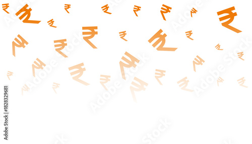 falling indian digital money rupee sign background