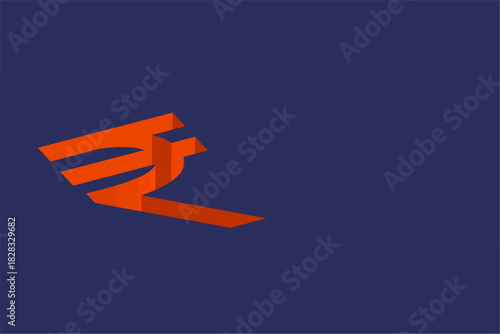 creative inr currency rupee sign background in 3d style