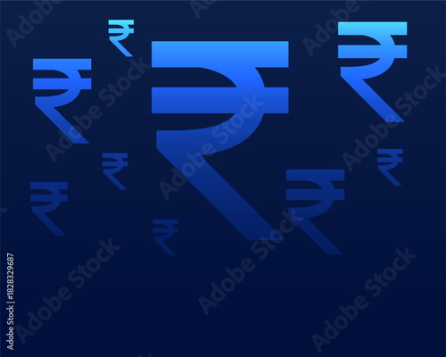 indian currency rupee symbol digital concept background design