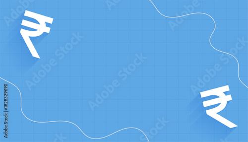flat style indian currency rupee banner with text space