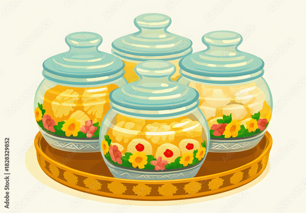 Fototapeta premium Old malaysian style raya biscuit container/bekas biskut raya
