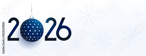 2026 new year bauble wallpaper with text space