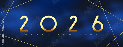 happy new year 2026 wishes banner with smoky effect