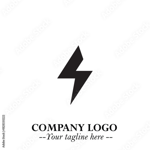 Sleek Electrical Logo Symbol on a Clean White Background for Modern Branding Design Elements Art