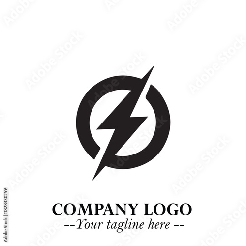 Sleek Electrical Logo Symbol on a Clean White Background for Modern Branding Design Elements Art
