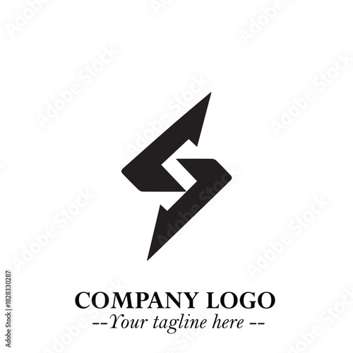 Sleek Electrical Logo Symbol on a Clean White Background for Modern Branding Design Elements Art