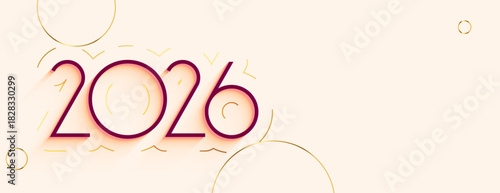simple 2026 typography new year wallpaper with copyspace