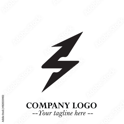Sleek Electrical Logo Symbol on a Clean White Background for Modern Branding Design Elements Art