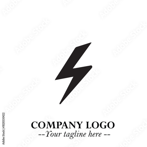 Sleek Electrical Logo Symbol on a Clean White Background for Modern Branding Design Elements Art