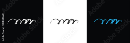 Brush strokes , abstract grunge texture . Artistic design element, paint smear, ink splatter, creative graphic element. Vector illustration. isolated on white and black background. EPS 10.