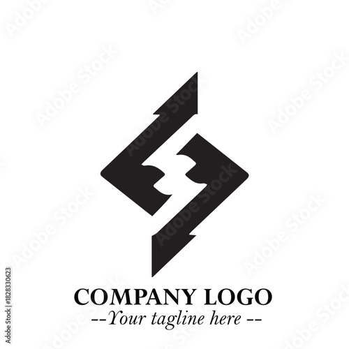 Sleek Electrical Logo Symbol on a Clean White Background for Modern Branding Design Elements Art