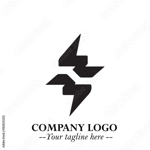 Sleek Electrical Logo Symbol on a Clean White Background for Modern Branding Design Elements Art