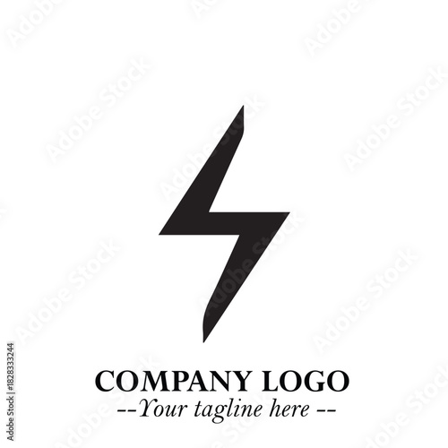 Sleek Electrical Logo Symbol on a Clean White Background for Modern Branding Design Elements Art