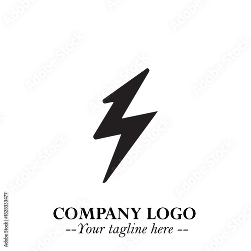 Sleek Electrical Logo Symbol on a Clean White Background for Modern Branding Design Elements Art