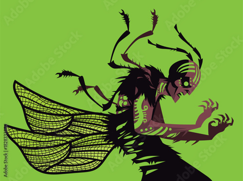 african myth adze transforming into a glowing firefly