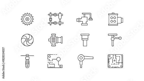 Assorted Mechanical and Industrial Component Icons