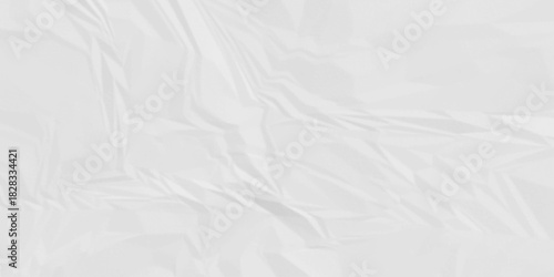 White paper wrinkled texture for background space. Rough white paper. Paper texture, recycled creased paper background.	