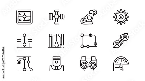 Collection of Mechanical Engineering Icons gear cogwheel
