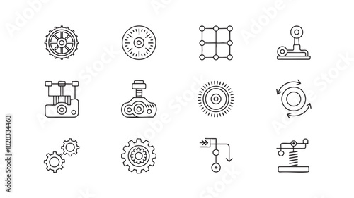 Engineering and Mechanical Icons Collection gear cogwheel