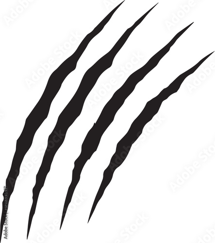 Paw claw scratches icon silhouette vector flat illustration design