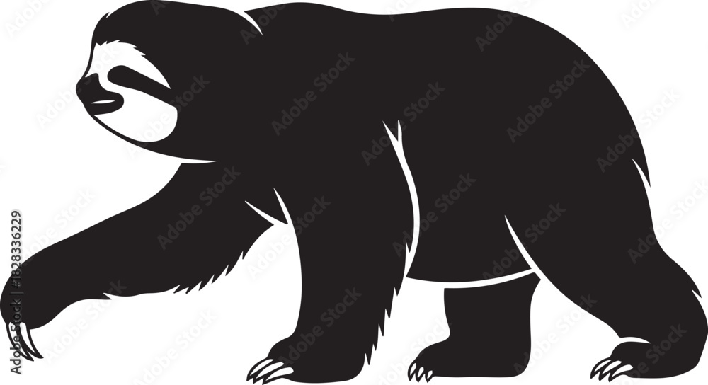 Obraz premium Giant sloth silhouette vector flat illustration design
