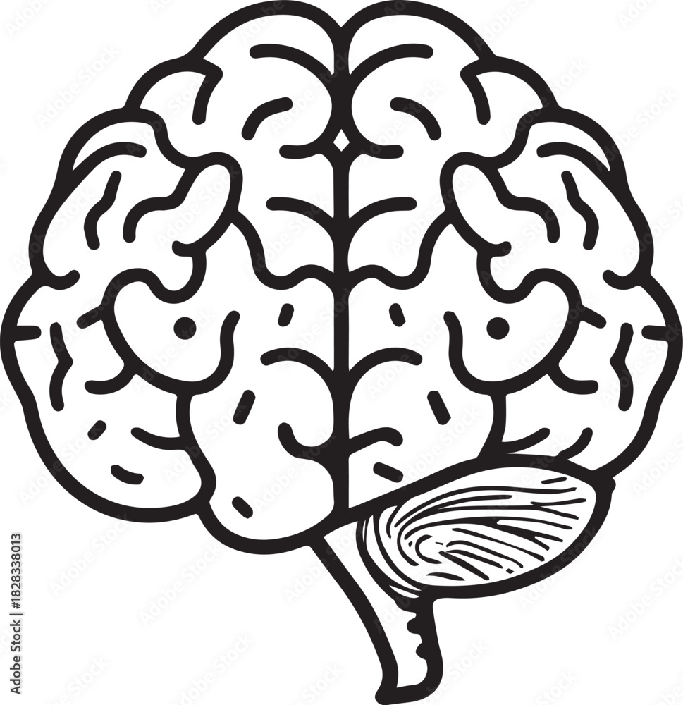Fototapeta premium black and white brain 