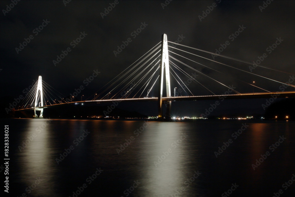 Naklejka premium ライトアップされた橋