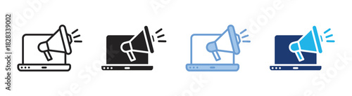 Online marketing icon set multiple style collection