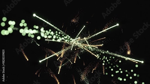 Wallpaper Mural Explosion Of Festive Fireworks In The Night Sky With Green And Gold Sparks Trailing In The Dark Torontodigital.ca