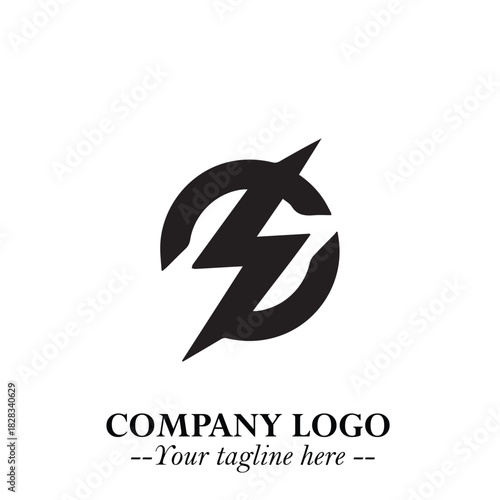 Sleek Electrical Logo Symbol on a Clean White Background for Modern Branding Design Elements Art