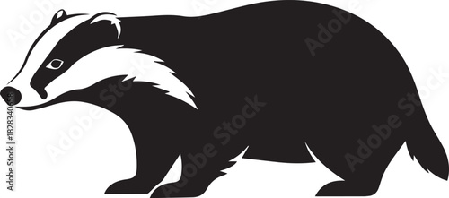 badger silhouette vector flat illustration design