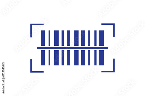 Scan barcode icon Simple thin outline. Product code scanner vector. Fake bar code. Smartphone usage. payment and identification. 