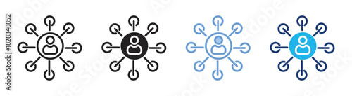 Public relation icon set multiple style collection