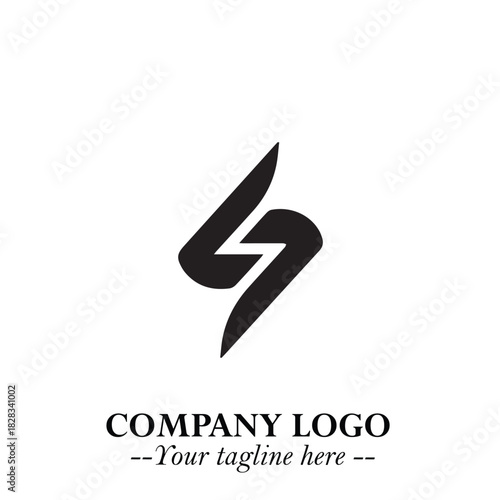 Sleek Electrical Logo Symbol on a Clean White Background for Modern Branding Design Elements Art