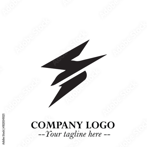 Sleek Electrical Logo Symbol on a Clean White Background for Modern Branding Design Elements Art